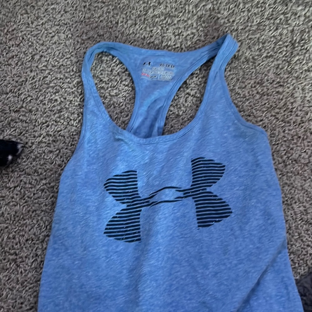 Under armour baby blue tank top xs